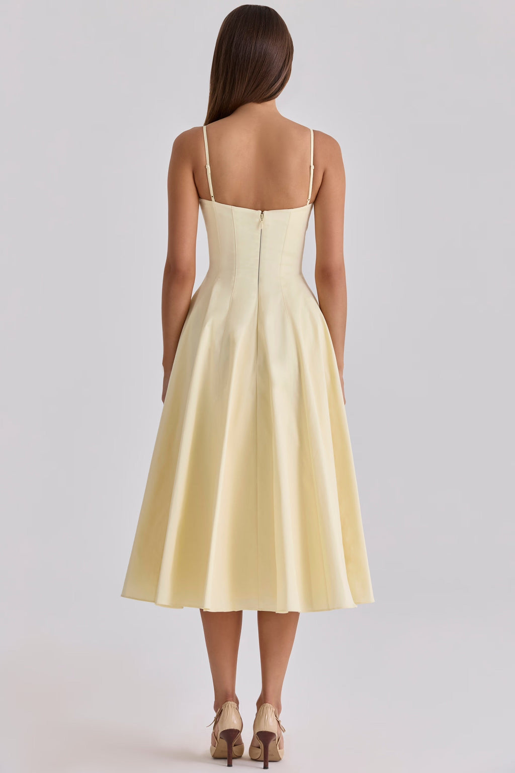 Delali • Vestido Midi Escote Fruncido