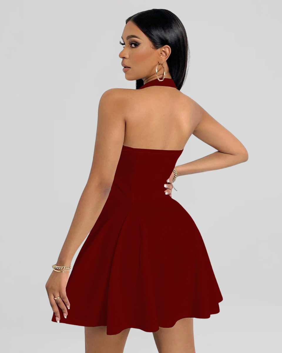 Kaela • Vestido Mini con Tirantes Halter