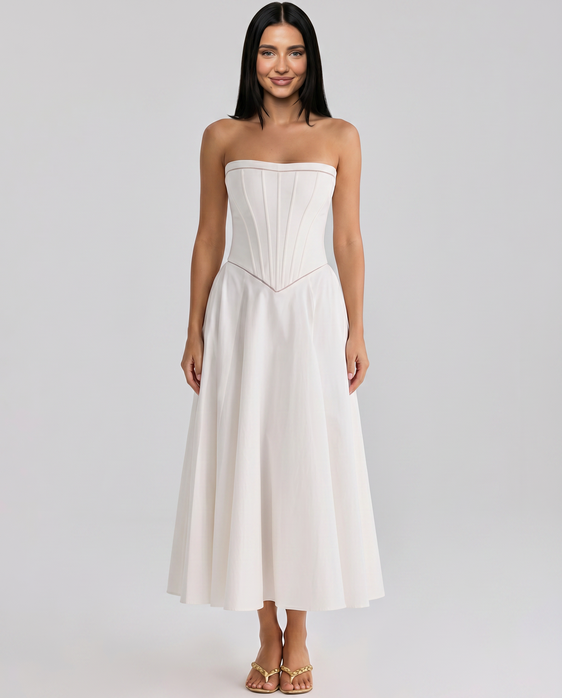 Deanne • Vestido Maxi Sin Mangas con Cuerpo de Corsé