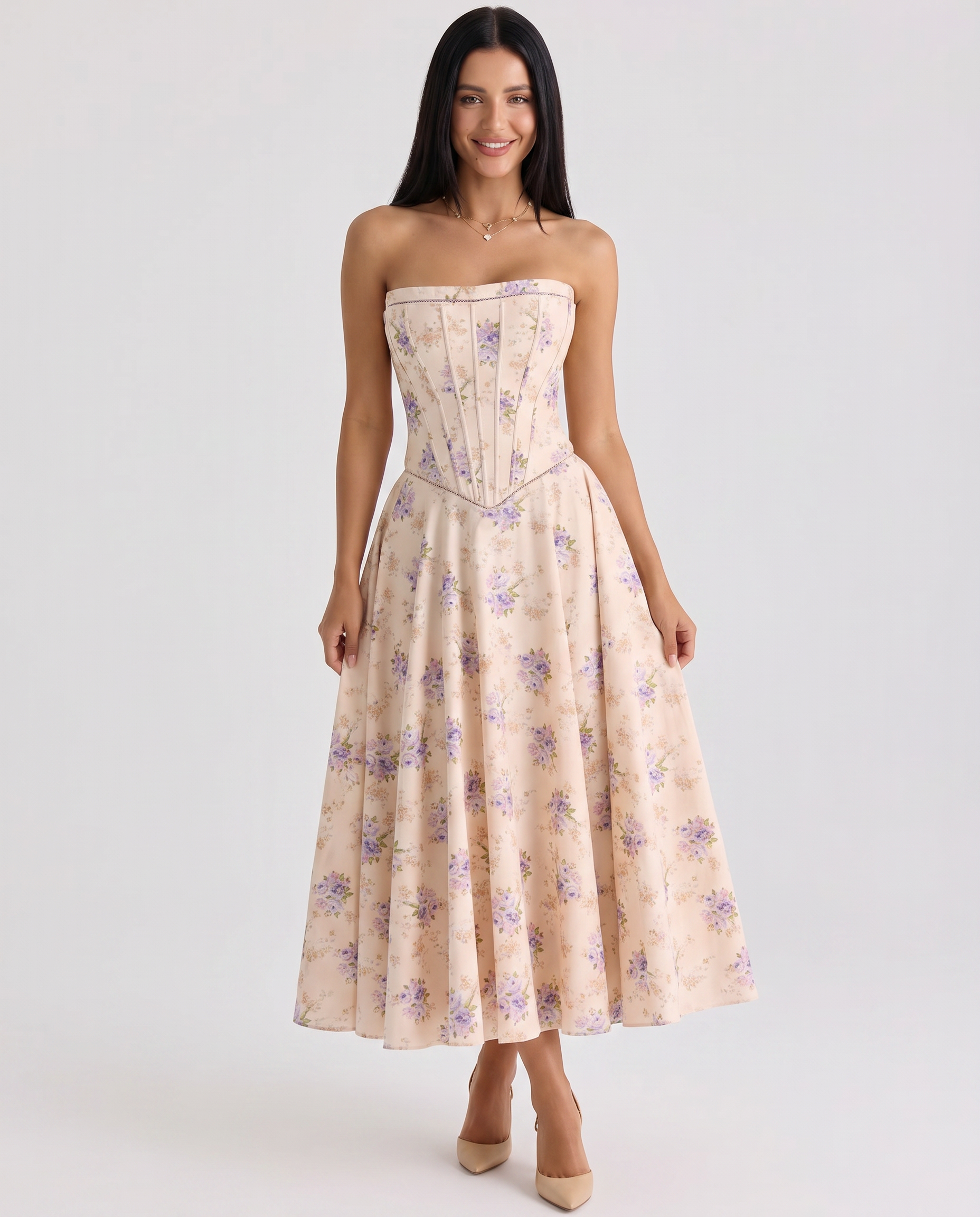 Deanne • Vestido Maxi Sin Mangas con Cuerpo de Corsé