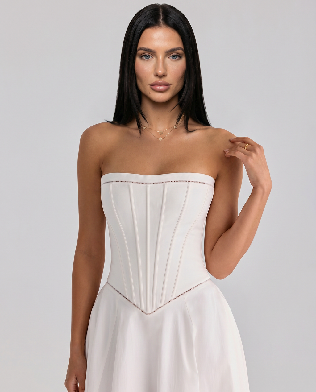 Deanne • Vestido Maxi Sin Mangas con Cuerpo de Corsé