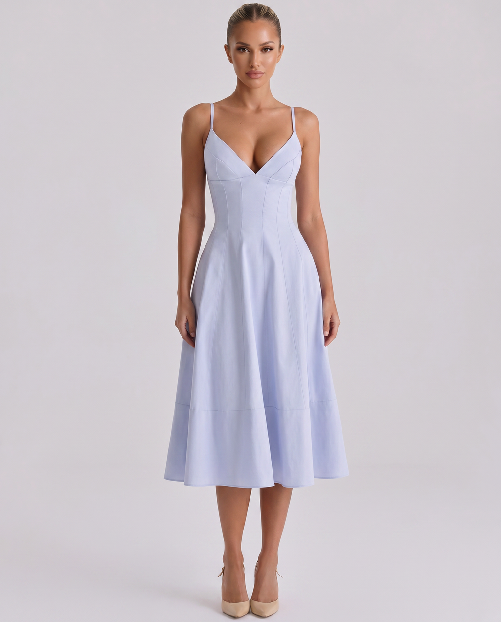 Robyn • Vestido Midi con Espalda Lazo