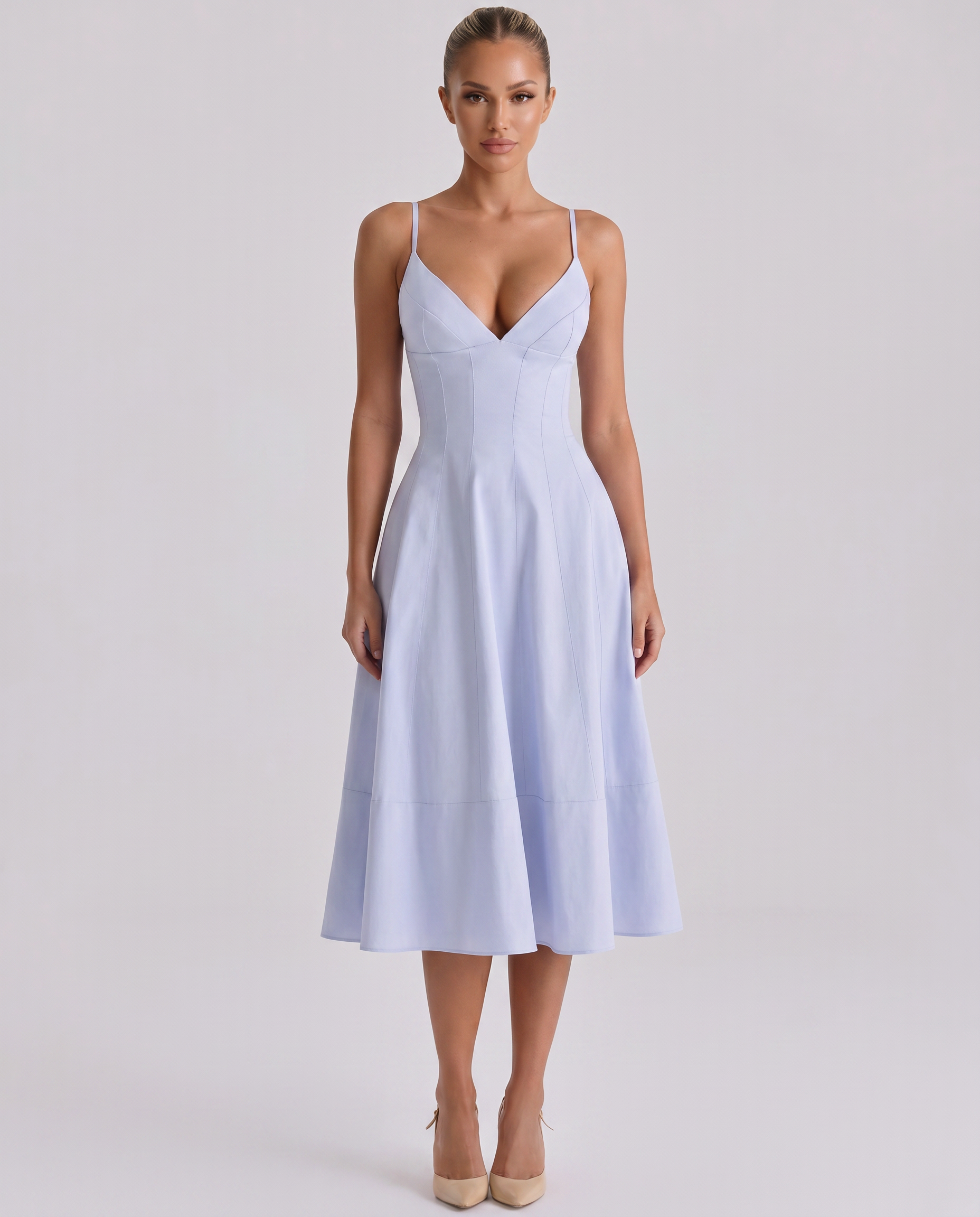 Robyn • Vestido Midi con Espalda Lazo