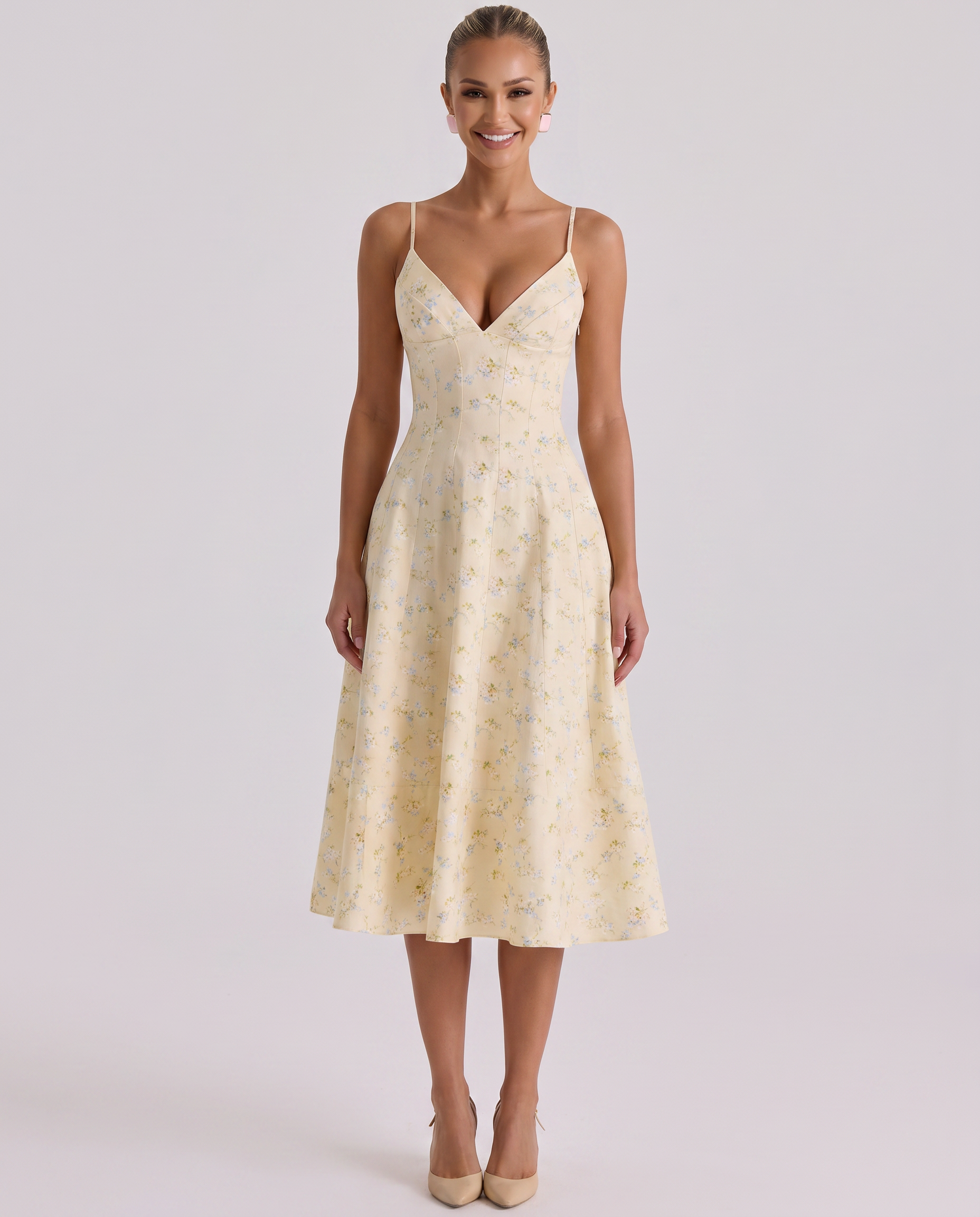 Robyn • Vestido Midi con Espalda Lazo