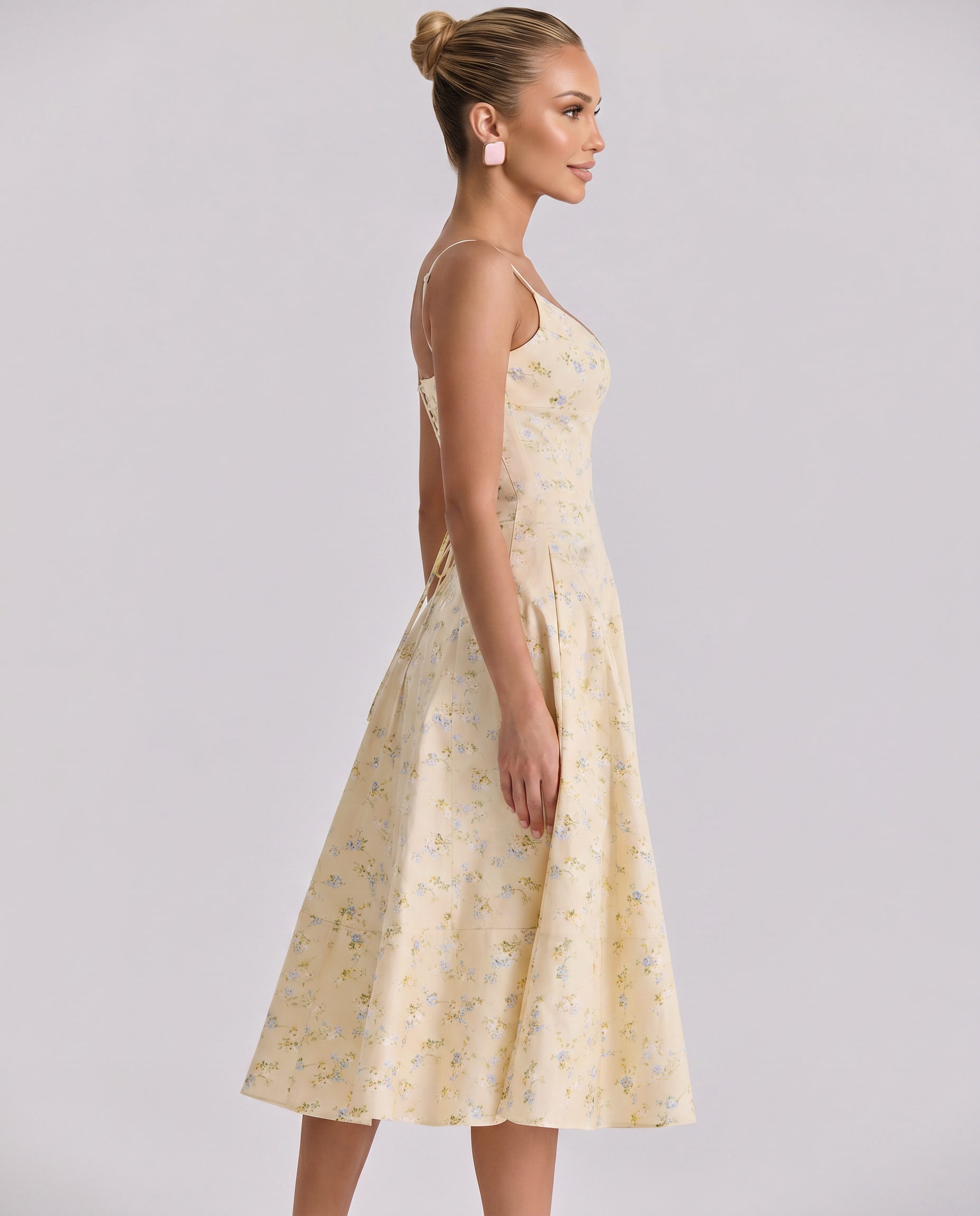 Robyn • Vestido Midi con Espalda Lazo