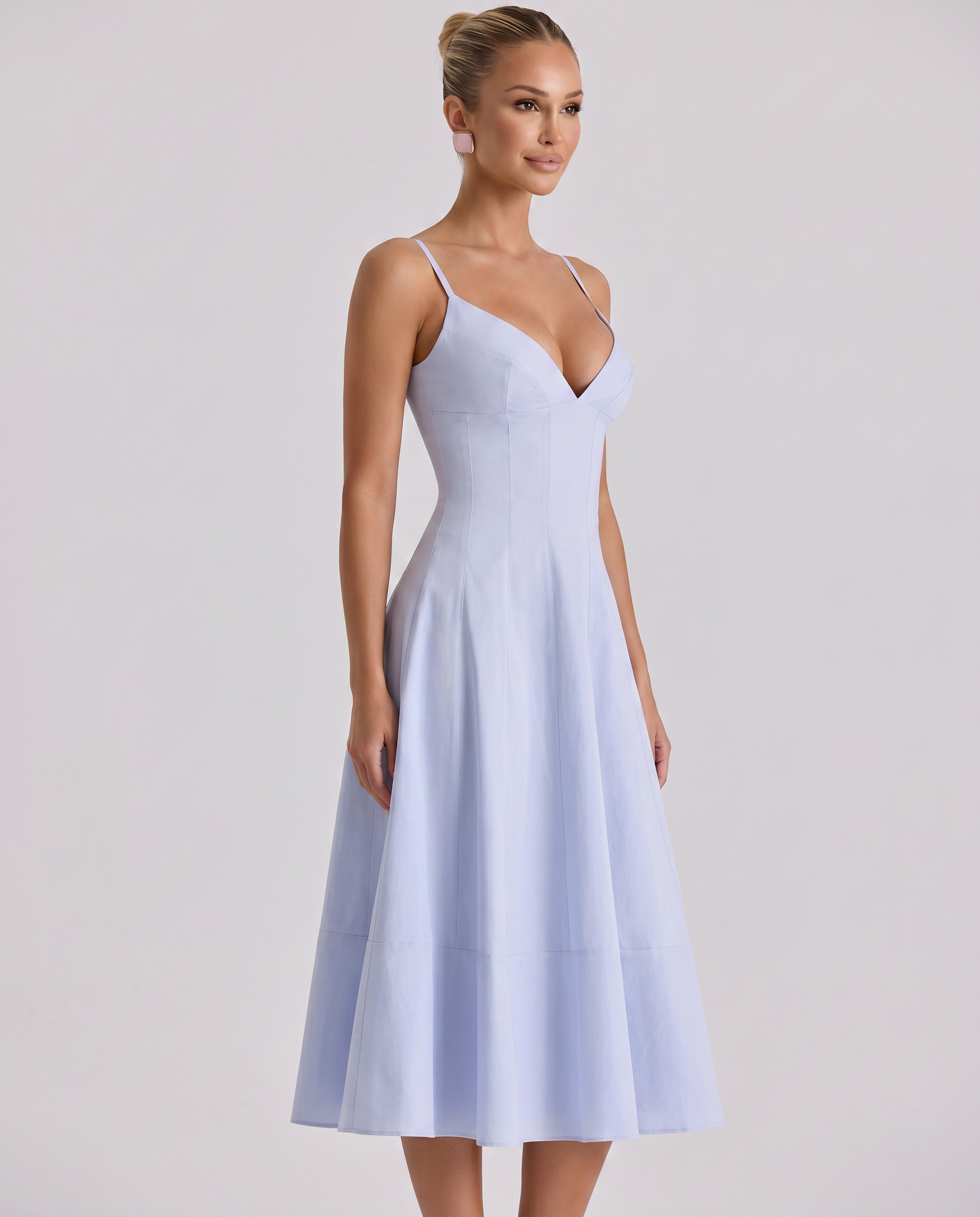 Robyn • Vestido Midi con Espalda Lazo
