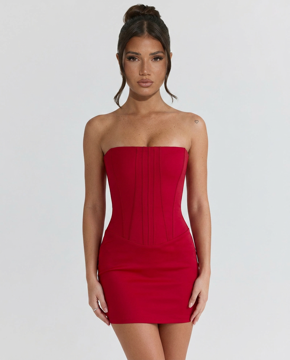 Fernanda • Mini Strapless con Corsé