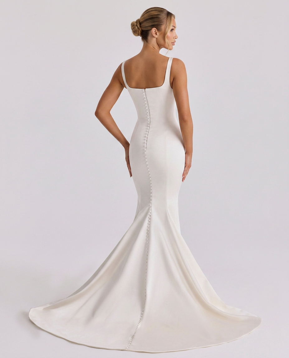 Elaine • Vestido Novia Maxi con Botones