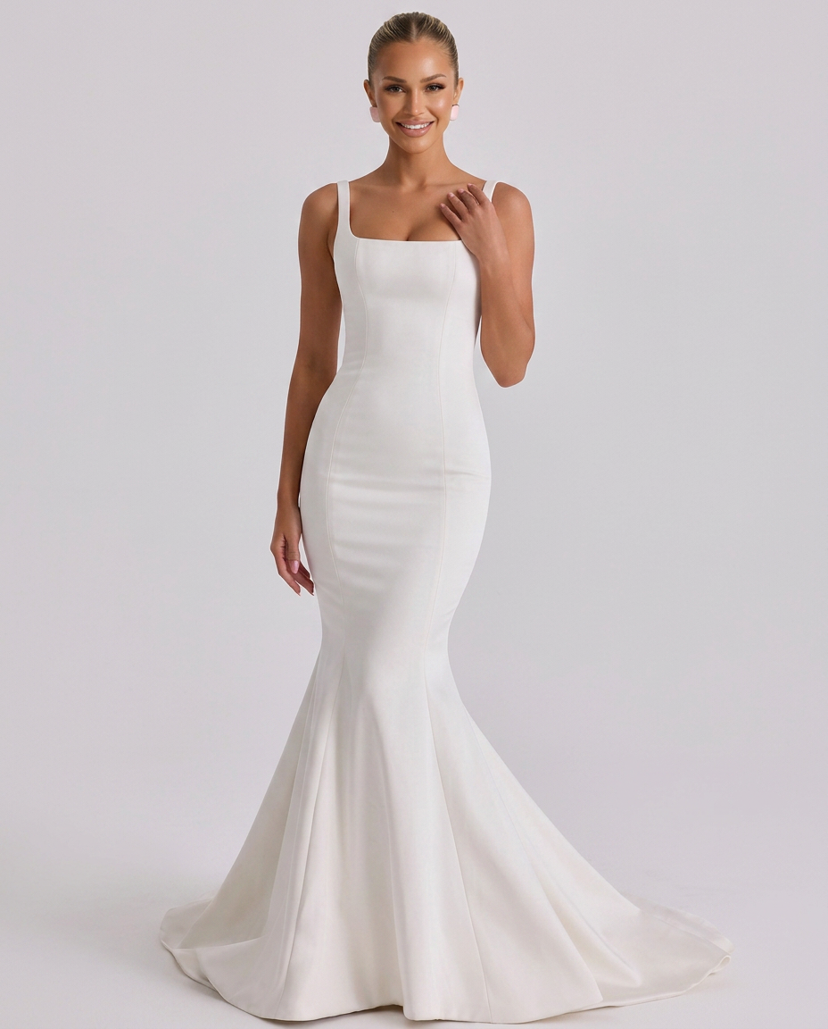 Elaine • Vestido Novia Maxi con Botones
