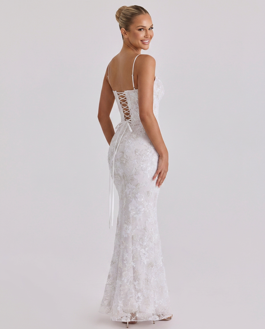 Daphne • Vestido Novia Maxi con Perlas