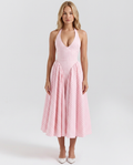 Mari • Vestido Midi Halter con Falda Amplia