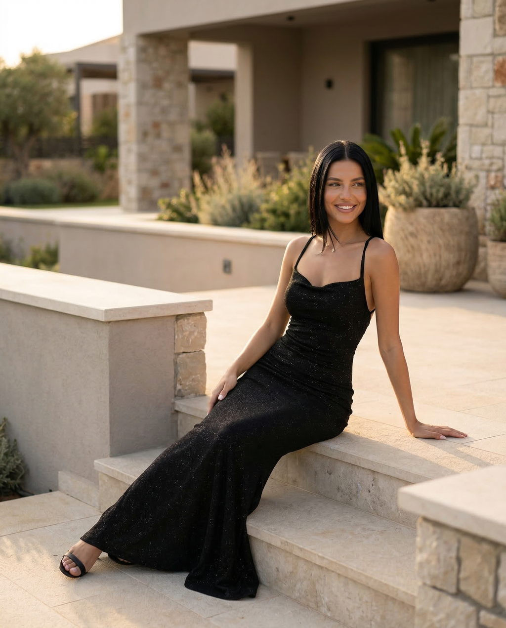 Aria • Vestido Maxi con Detalle de Espalda Cruzada