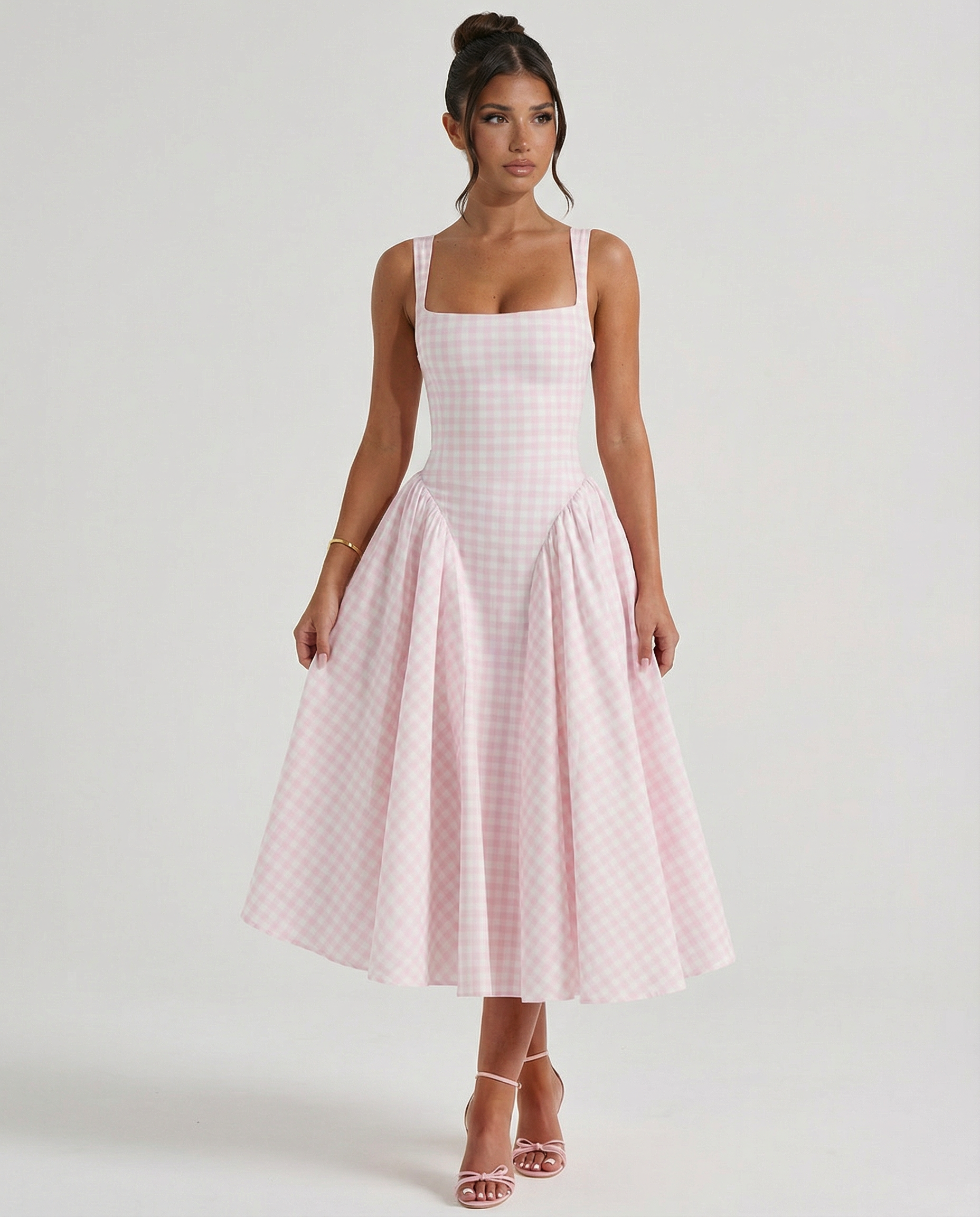 Francesca • Midi Gingham con Corsé