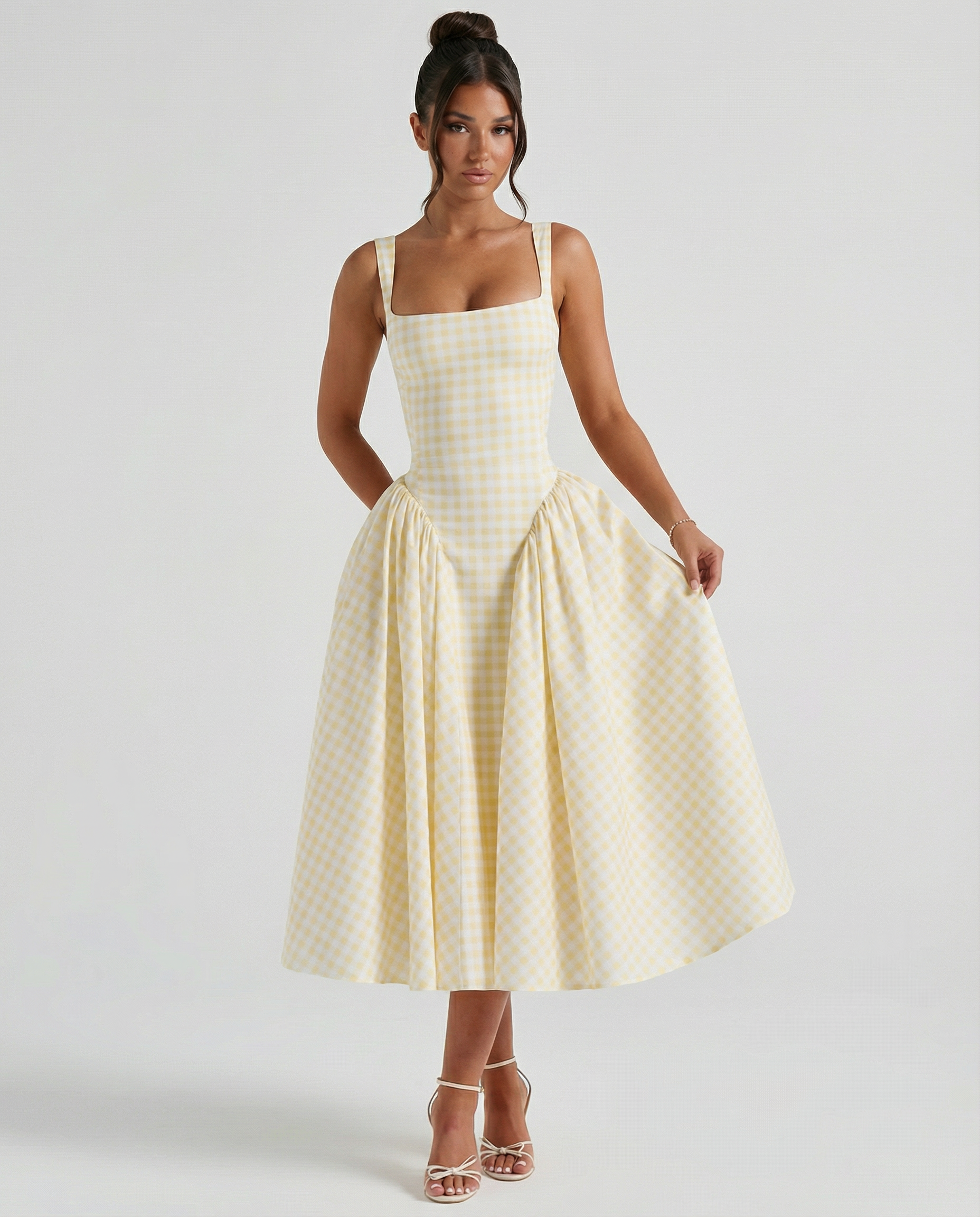 Francesca • Midi Gingham con Corsé