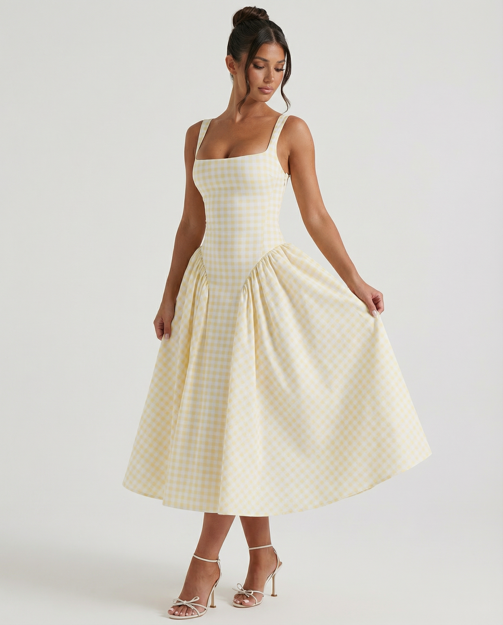Francesca • Midi Gingham con Corsé