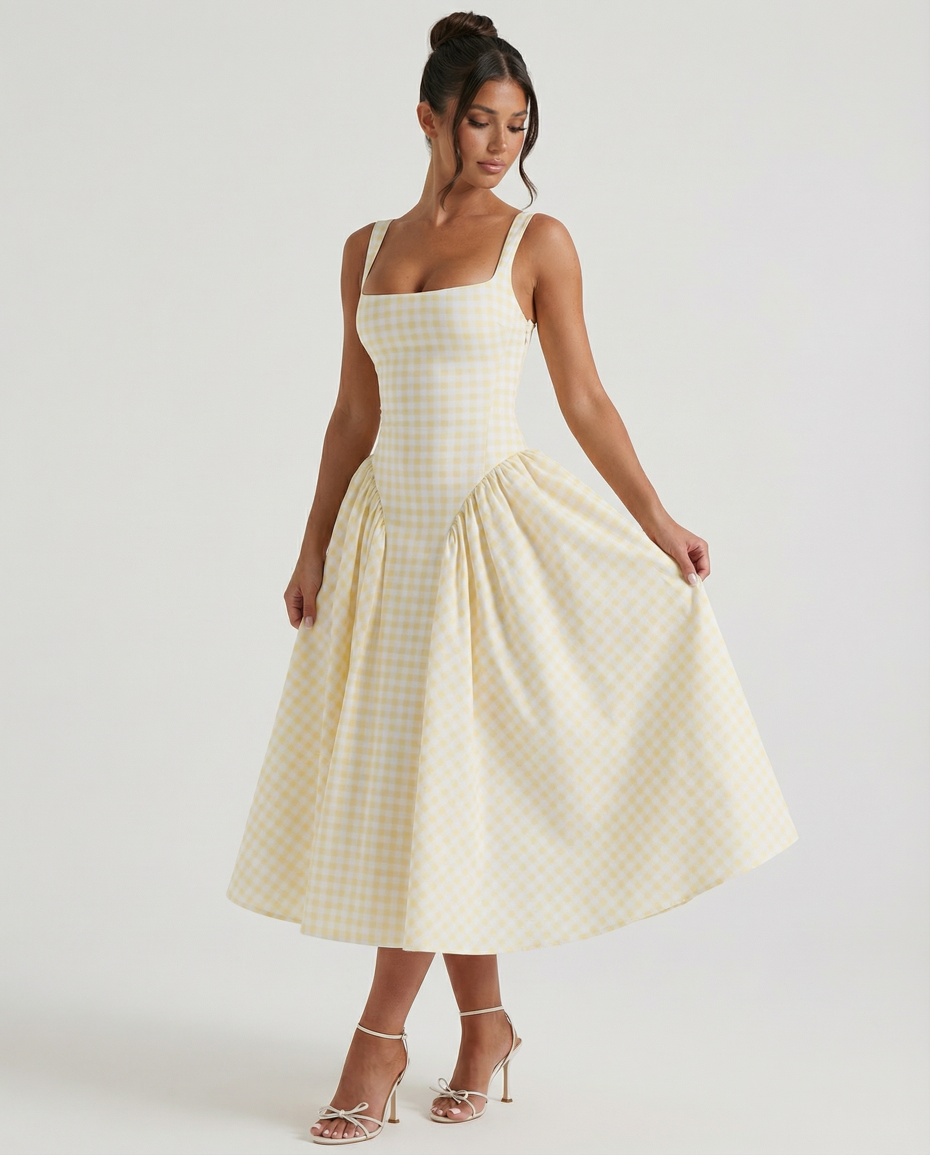 Francesca • Midi Gingham con Corsé