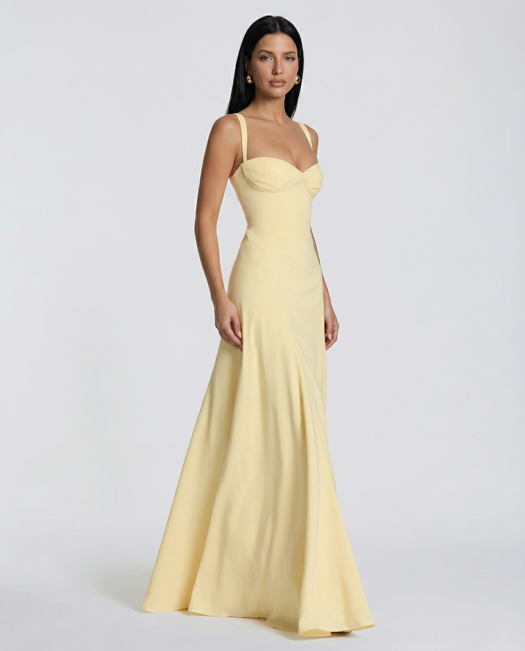Mary • Vestido Maxi con Cuerpo de Corsé y Espalda con Cierre