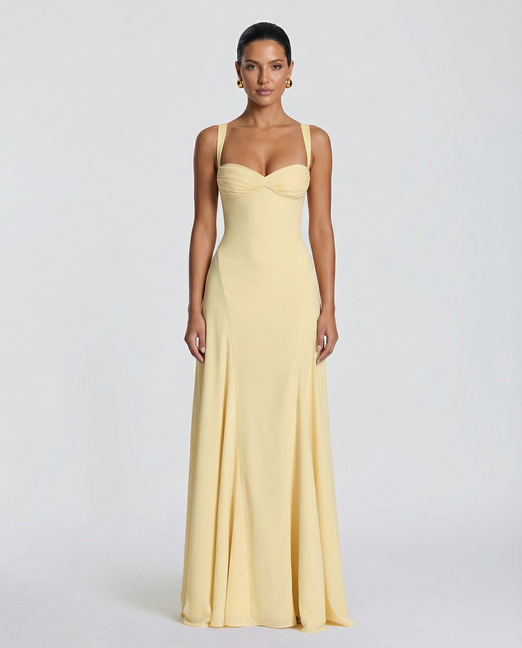 Mary • Vestido Maxi con Cuerpo de Corsé y Espalda con Cierre