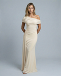 Aida • Vestido Maxi Arrugado de Un Hombro