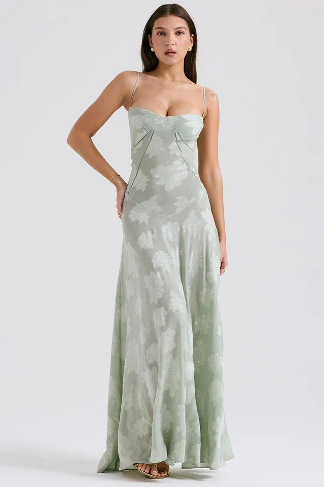 Gail • Maxi Floral con Espalda de Cordones