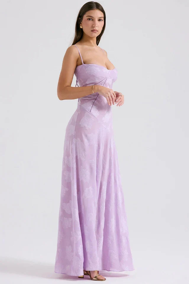Gail • Maxi Floral con Espalda de Cordones