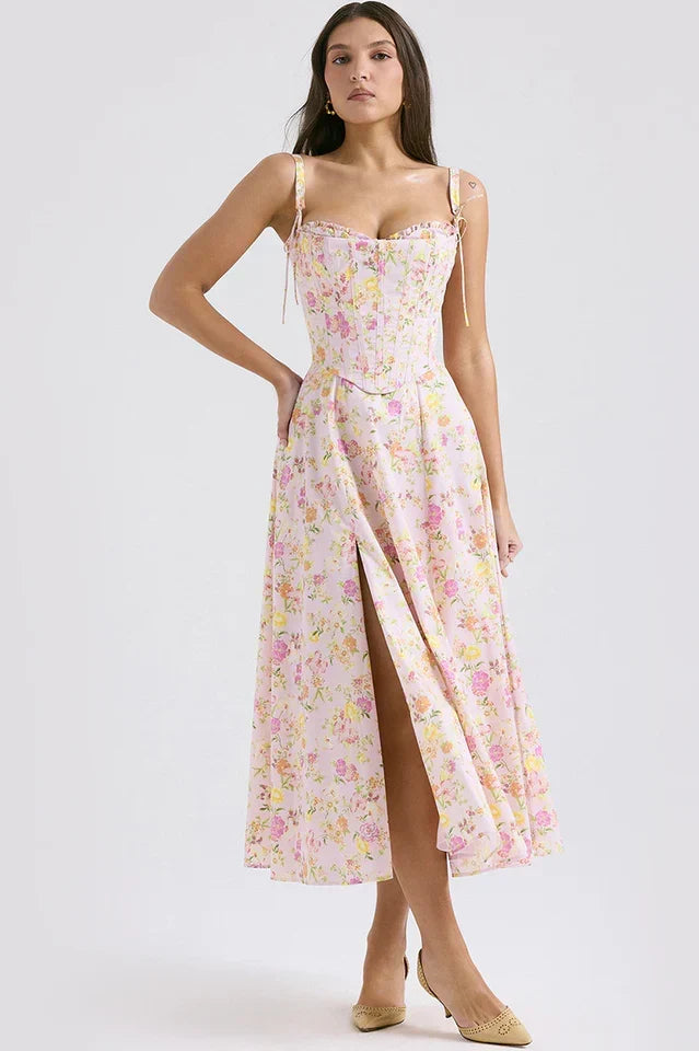 Nellie • Midi Floral con Corsé