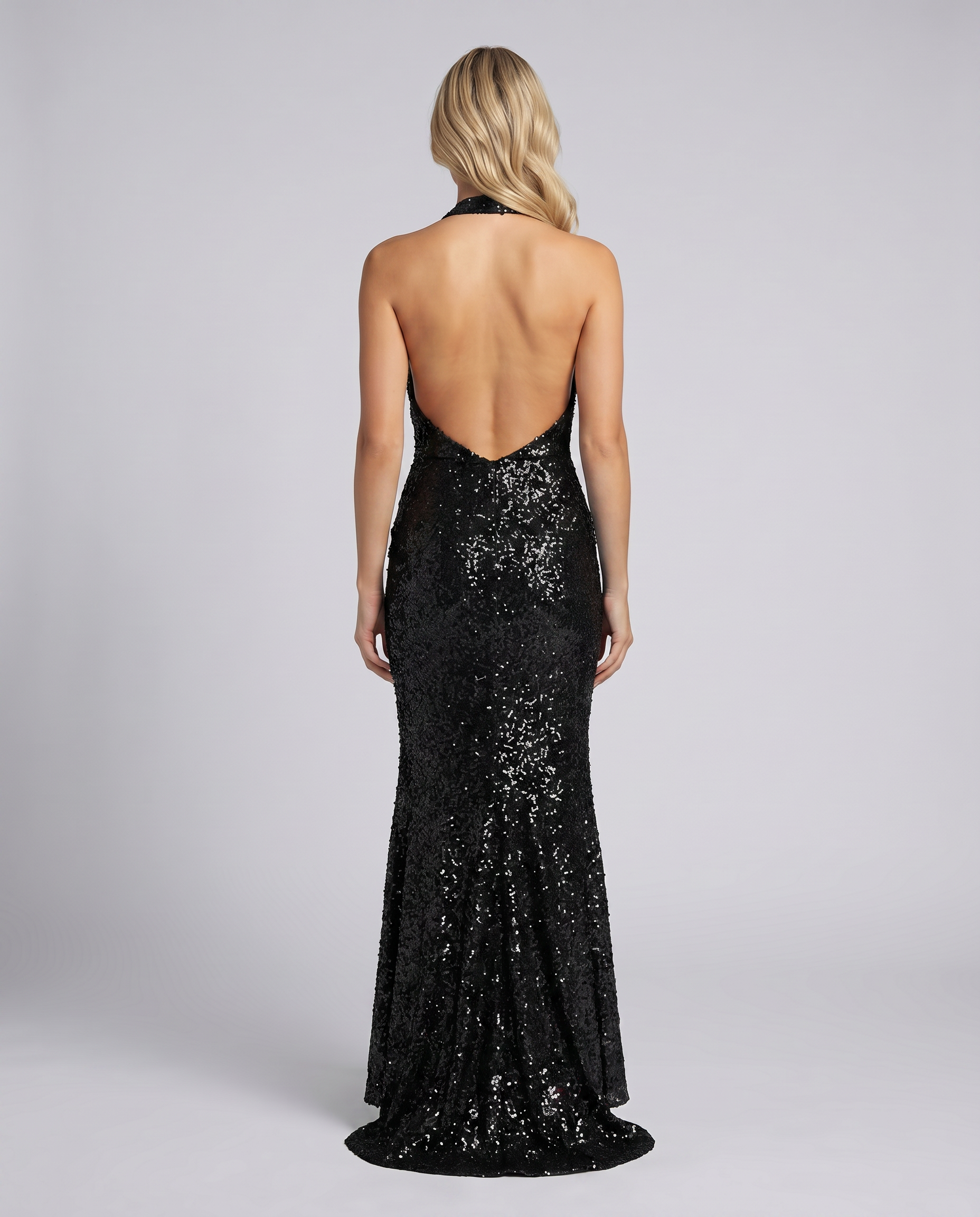 Zorina • Vestido Maxi de Lentejuelas con Cuello Halter