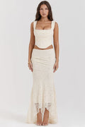 Agnes • Conjunto Corsé de Encaje y Falda Maxi