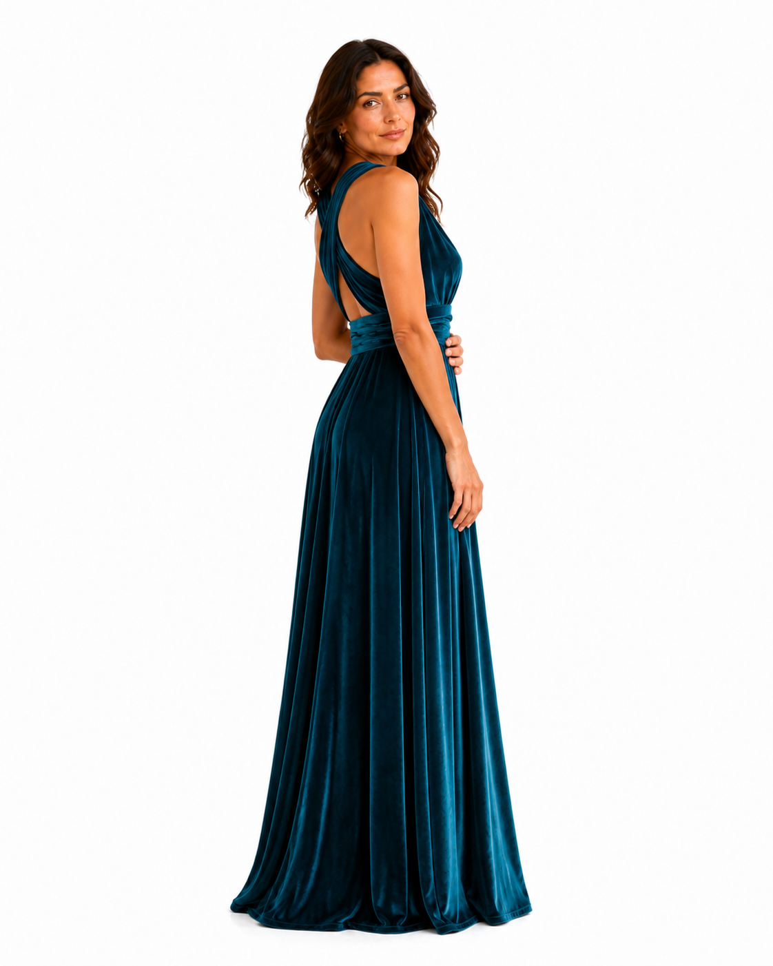 Aurora · Vestido Maxi Convertible de Terciopelo