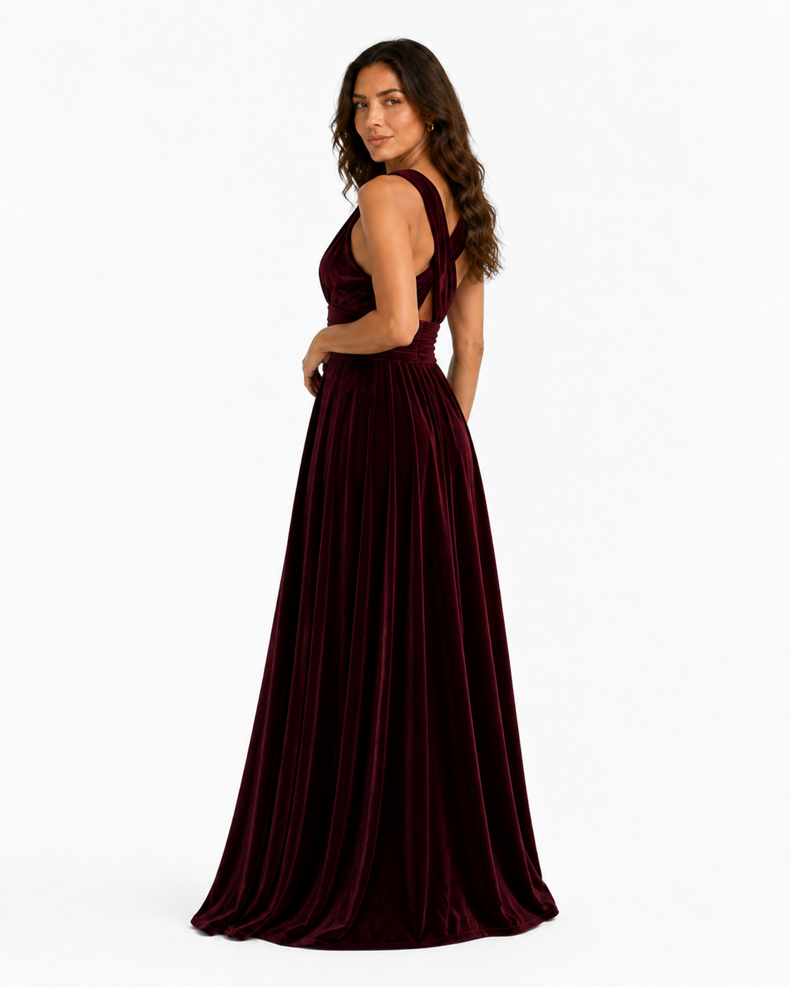 Aurora · Vestido Maxi Convertible de Terciopelo