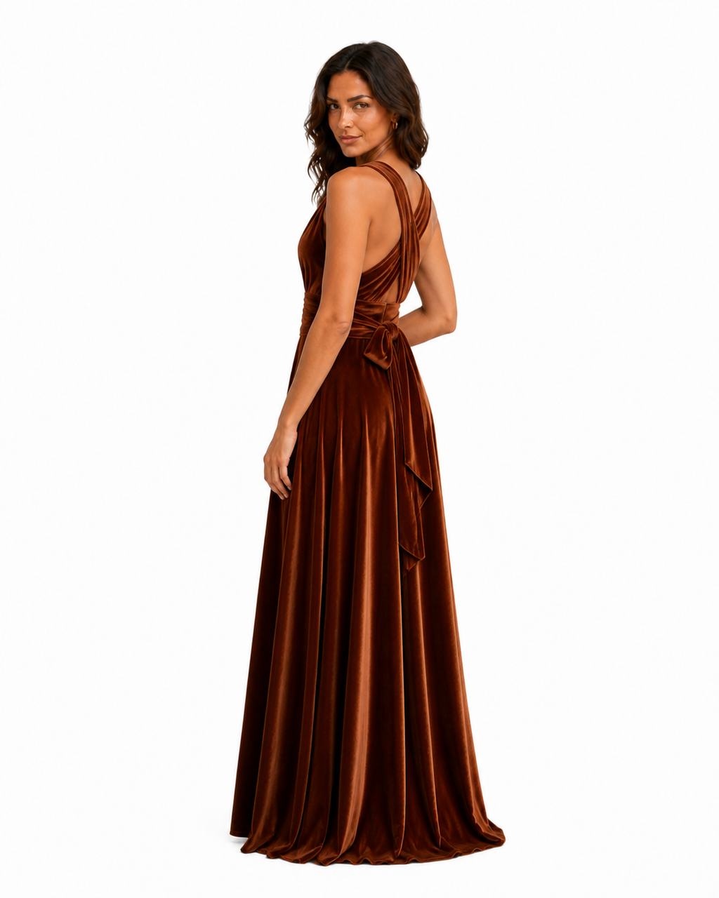 Aurora · Vestido Maxi Convertible de Terciopelo