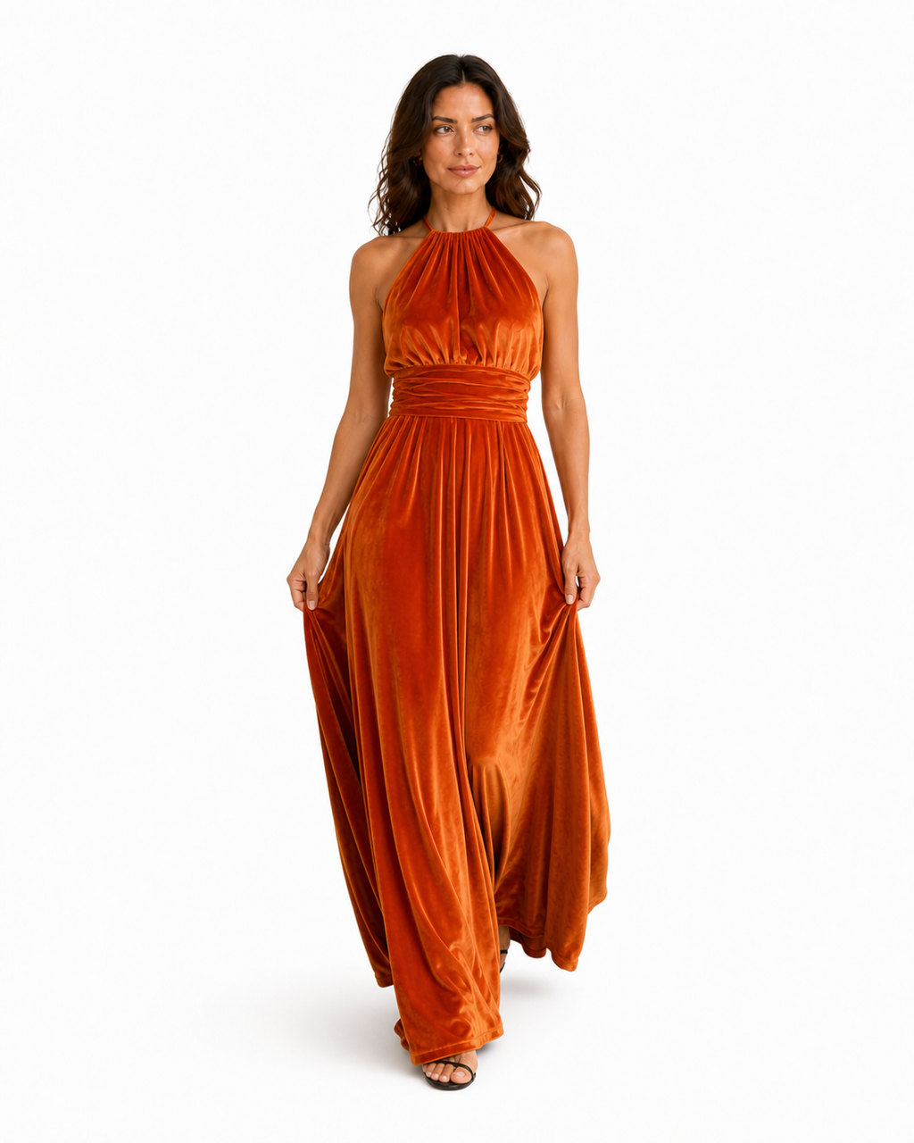 Aurora · Vestido Maxi Convertible de Terciopelo