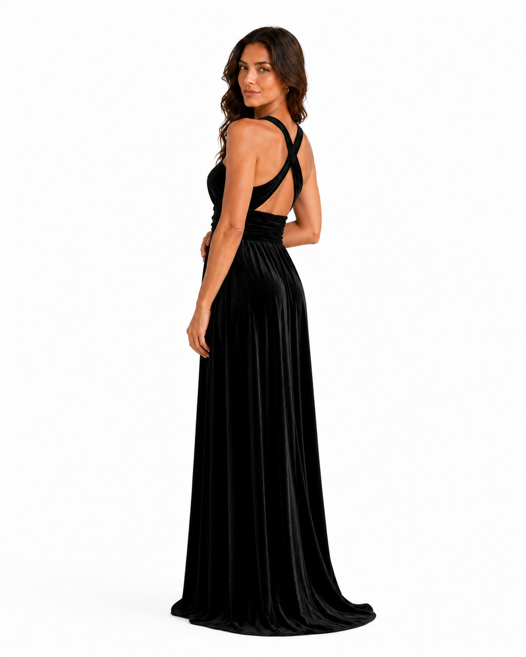 Aurora · Vestido Maxi Convertible de Terciopelo