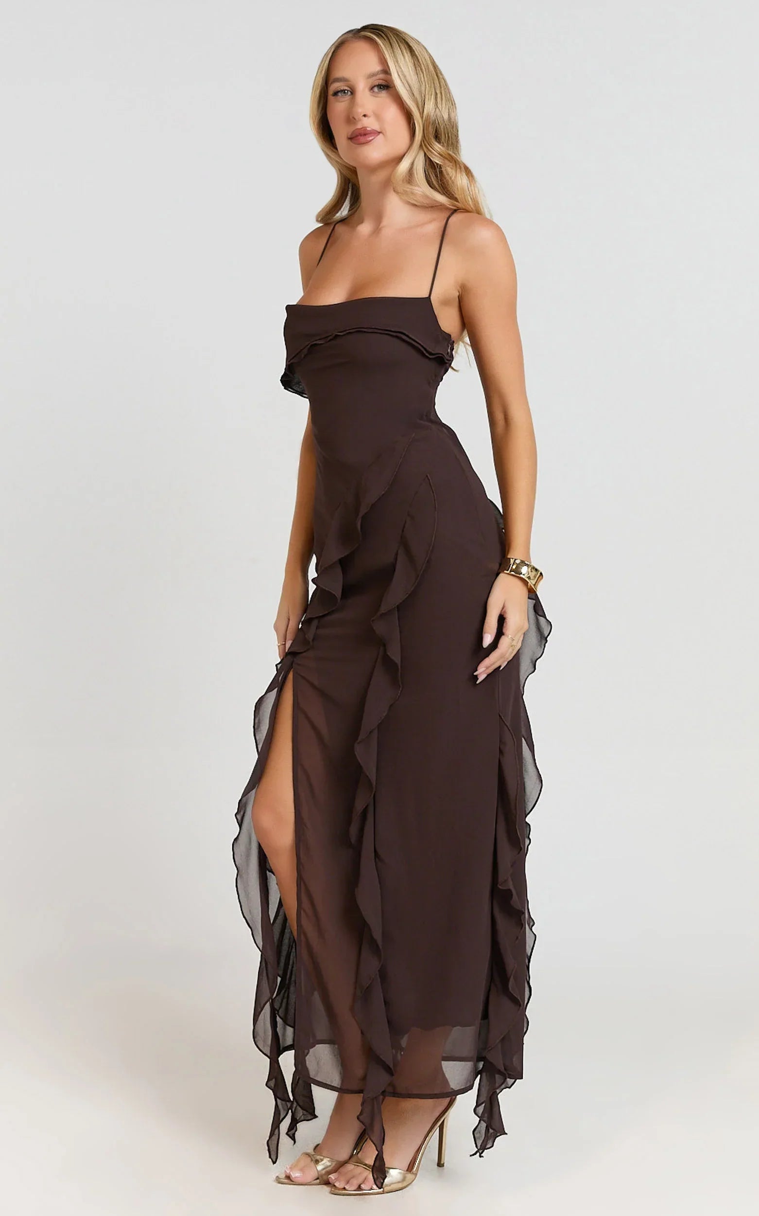 Felisa • Vestido Maxi Dobladillo con Volantes