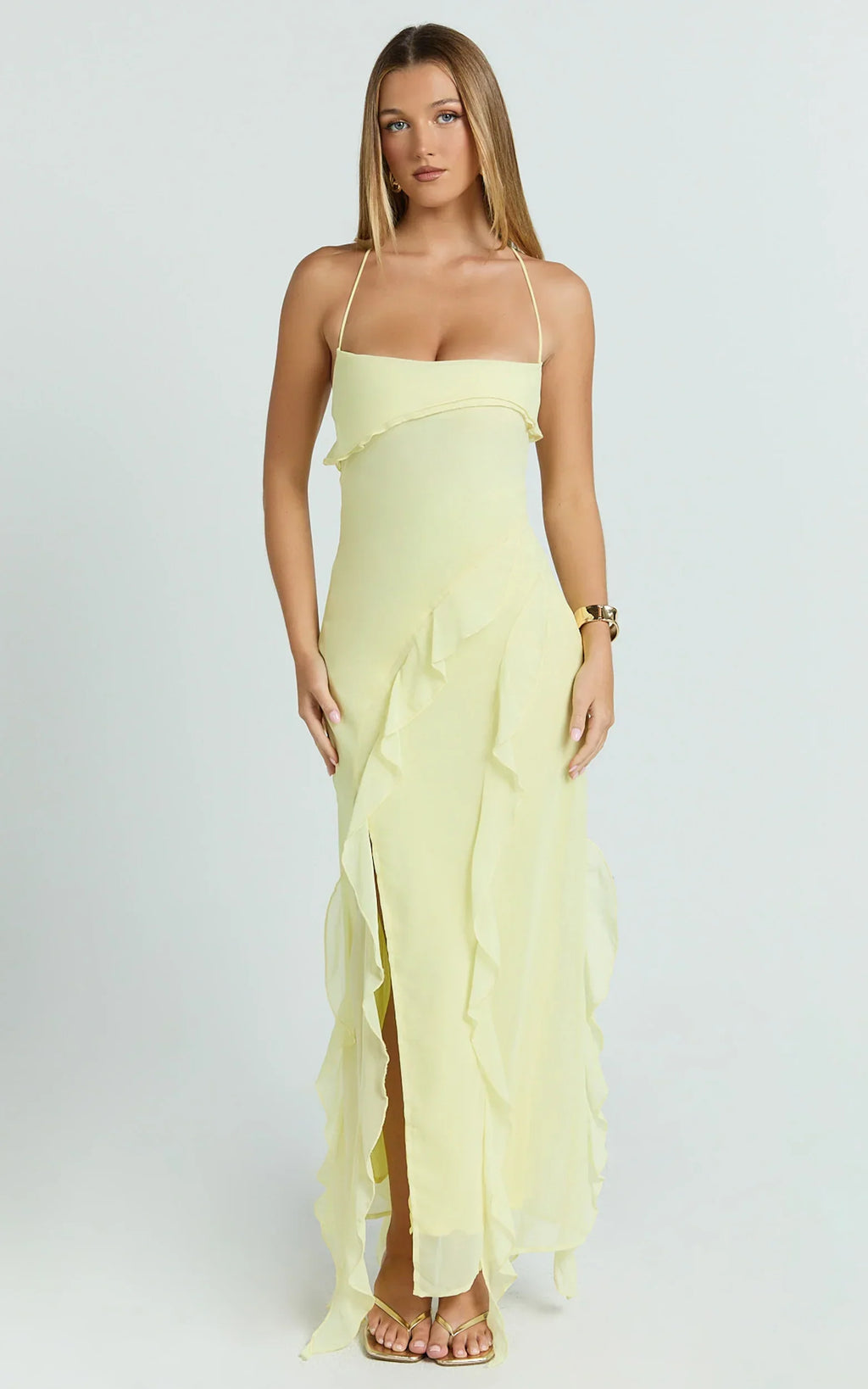 Felisa • Vestido Maxi Dobladillo con Volantes