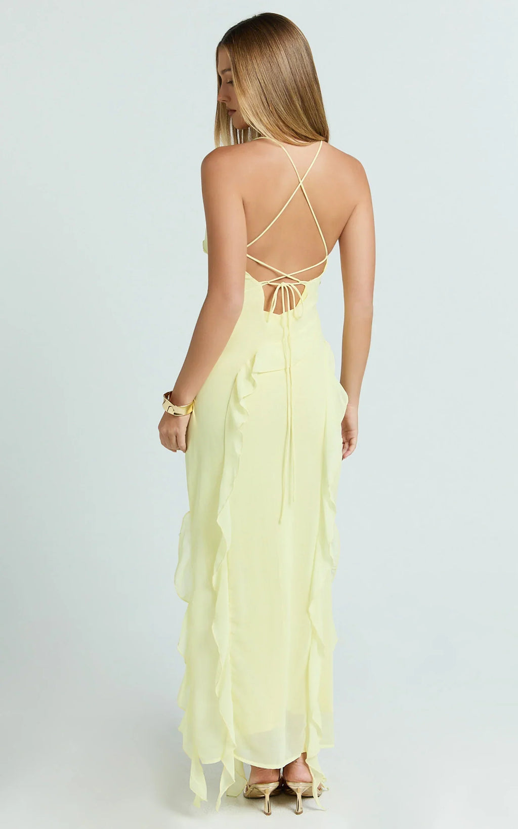 Felisa • Vestido Maxi Dobladillo con Volantes