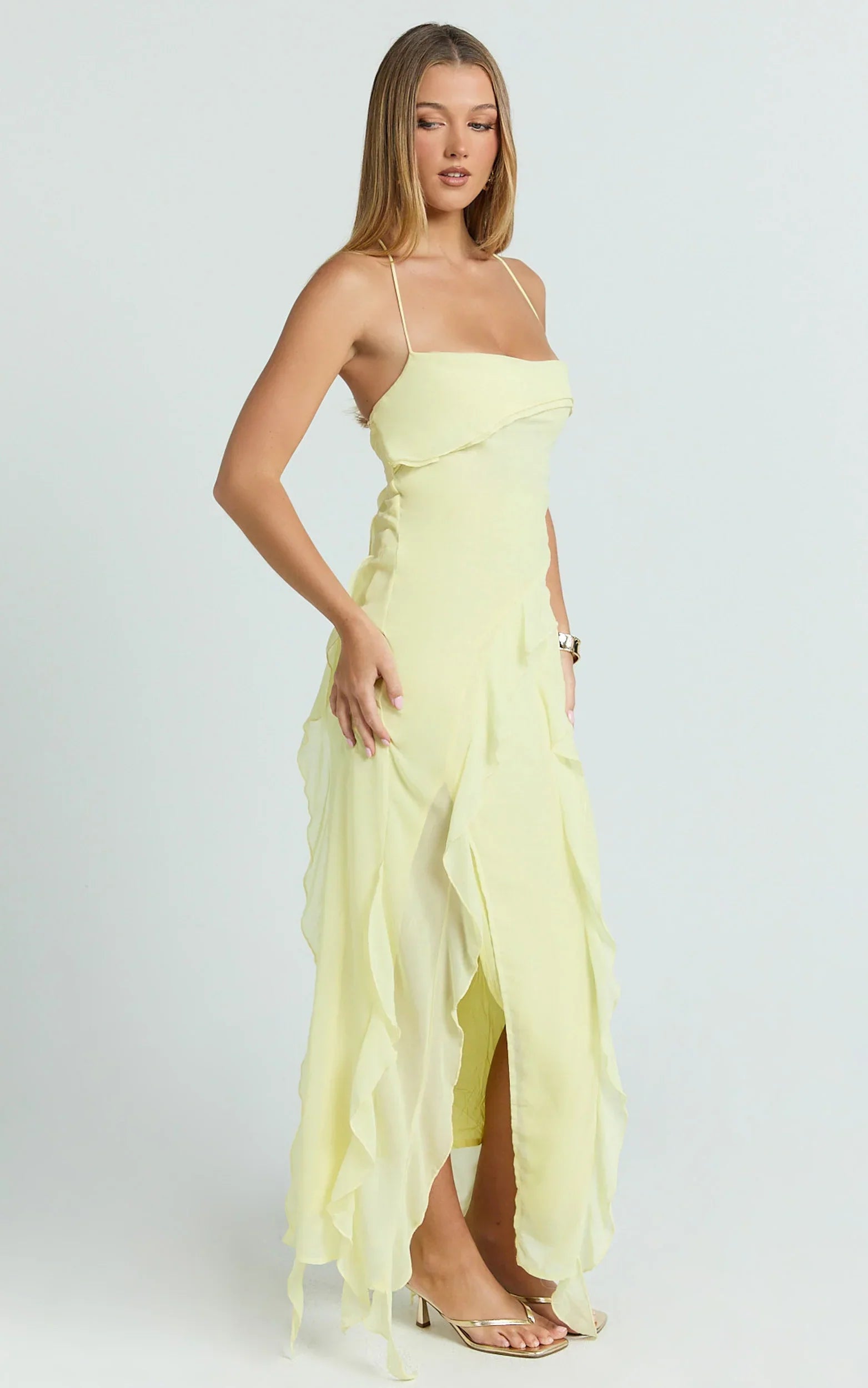 Felisa • Vestido Maxi Dobladillo con Volantes