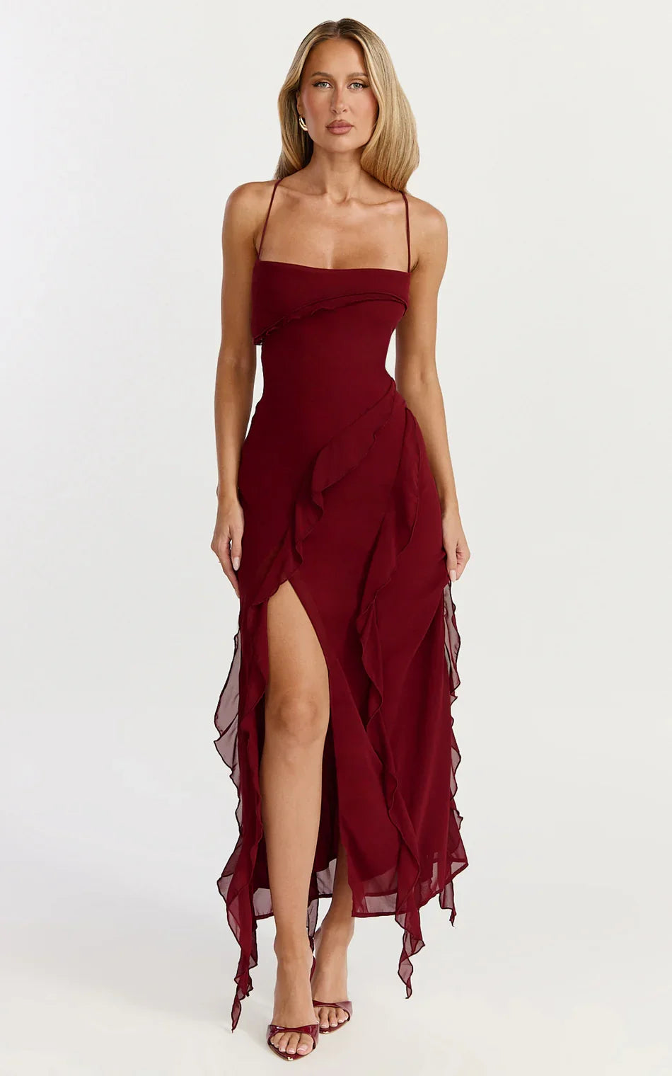 Felisa • Vestido Maxi Dobladillo con Volantes