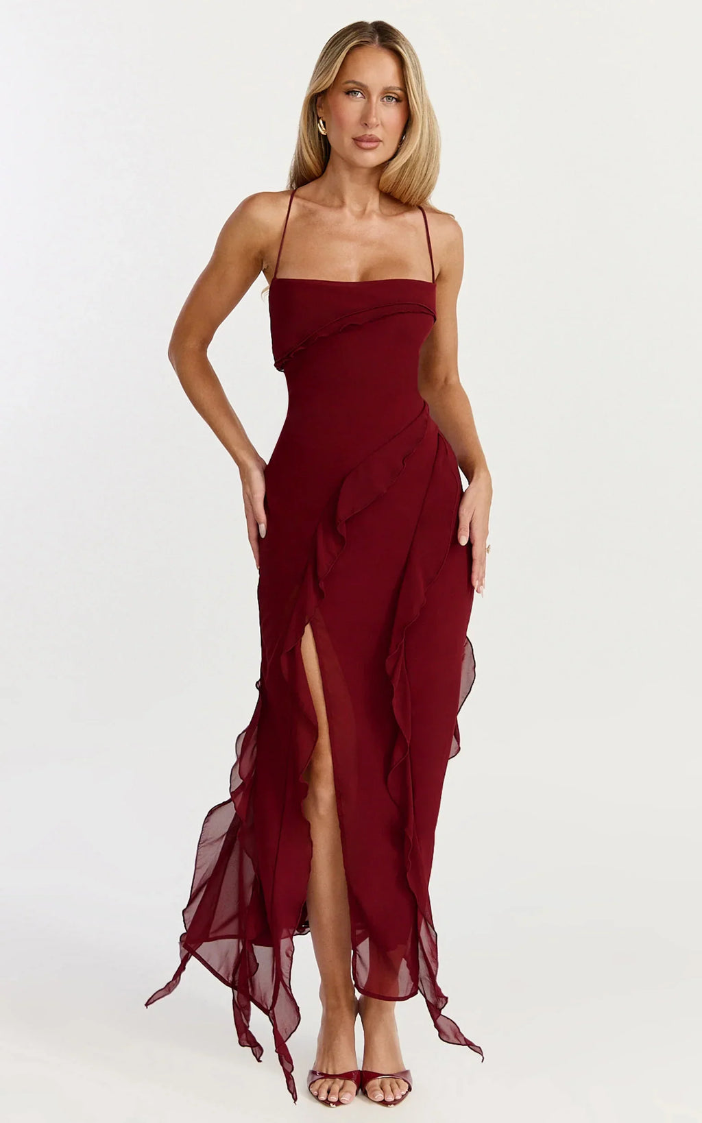 Felisa • Vestido Maxi Dobladillo con Volantes
