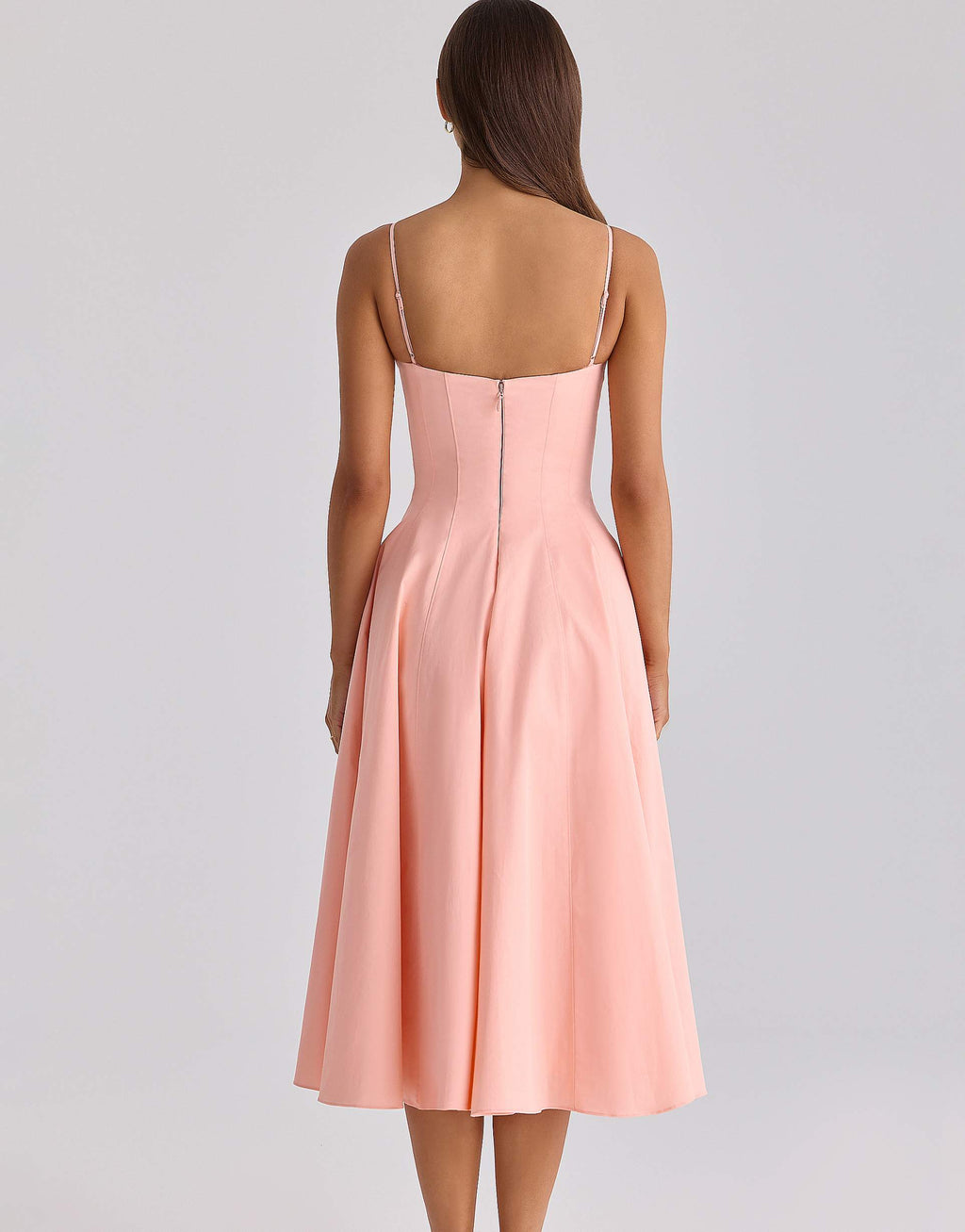 Delali • Vestido Midi Escote Fruncido