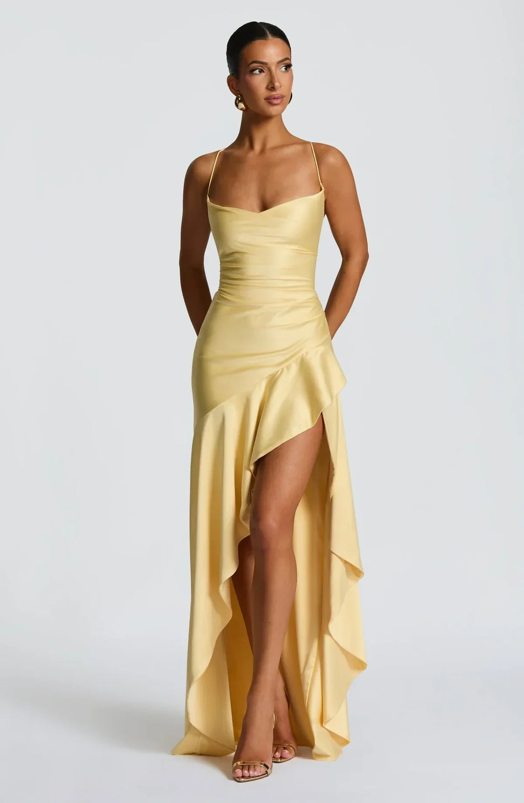 Naomi • Vestido Maxi de Satén con Espalda Atada