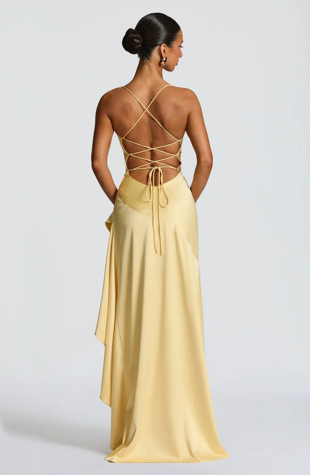 Naomi • Vestido Maxi de Satén con Espalda Atada