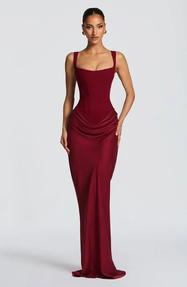 Valentina • Vestido Maxi Esculpido en Reloj de Arena